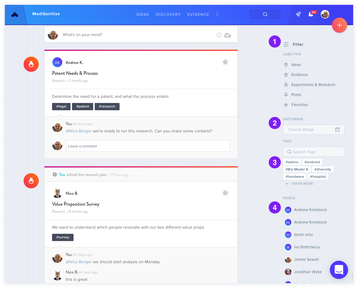 Activity Feed Filters