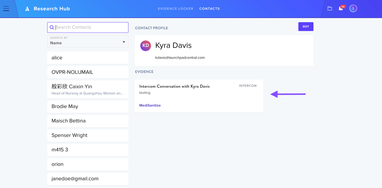 Contact profile