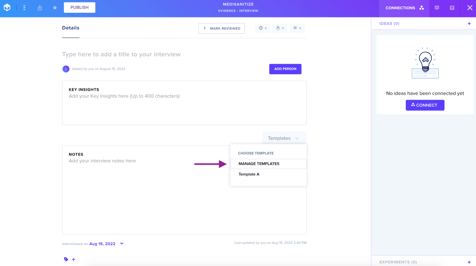 Manage templates