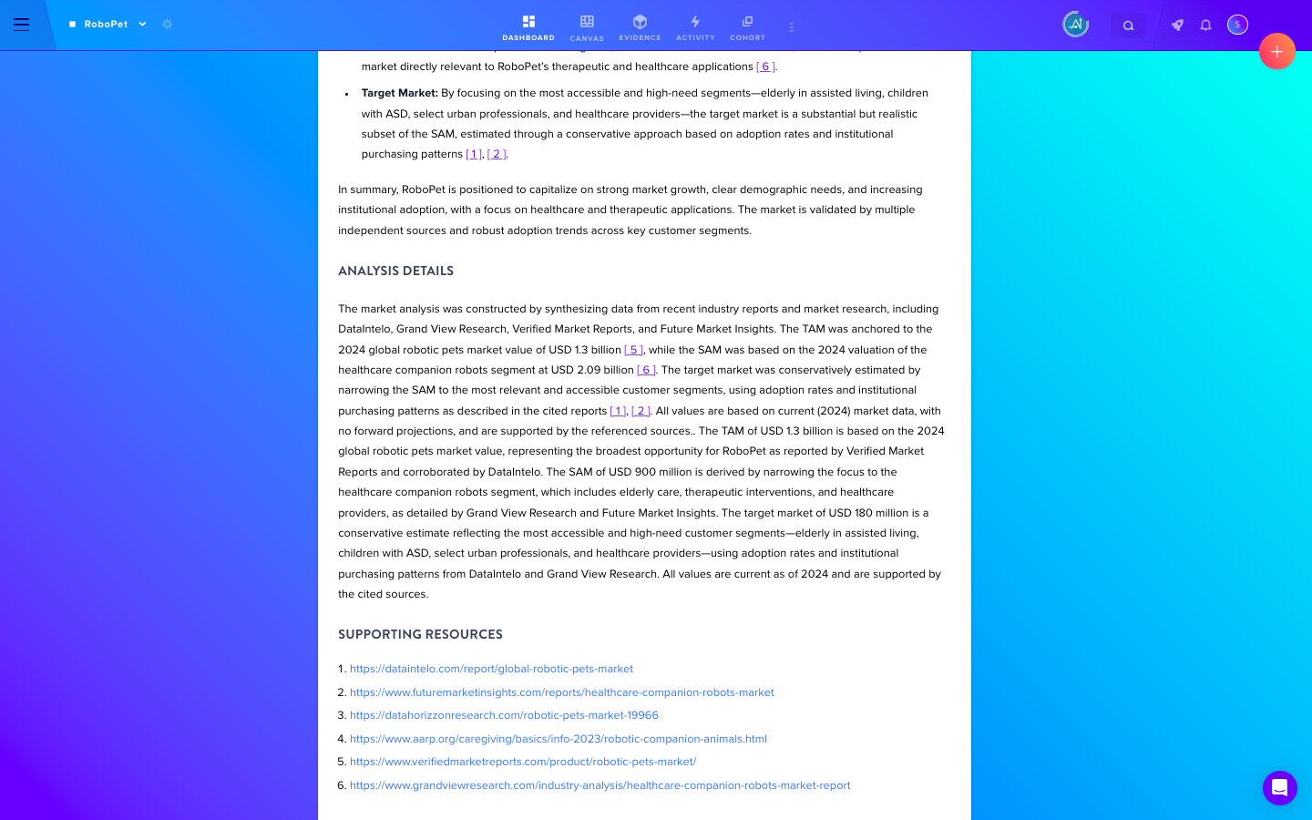 Analysis details and resources