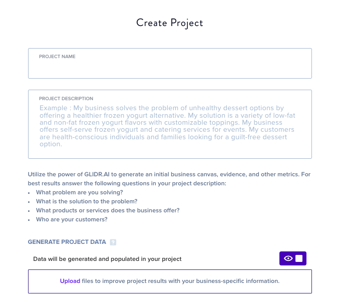 New project form