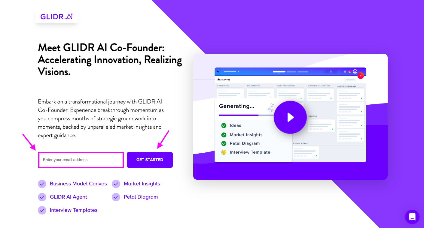Signup page