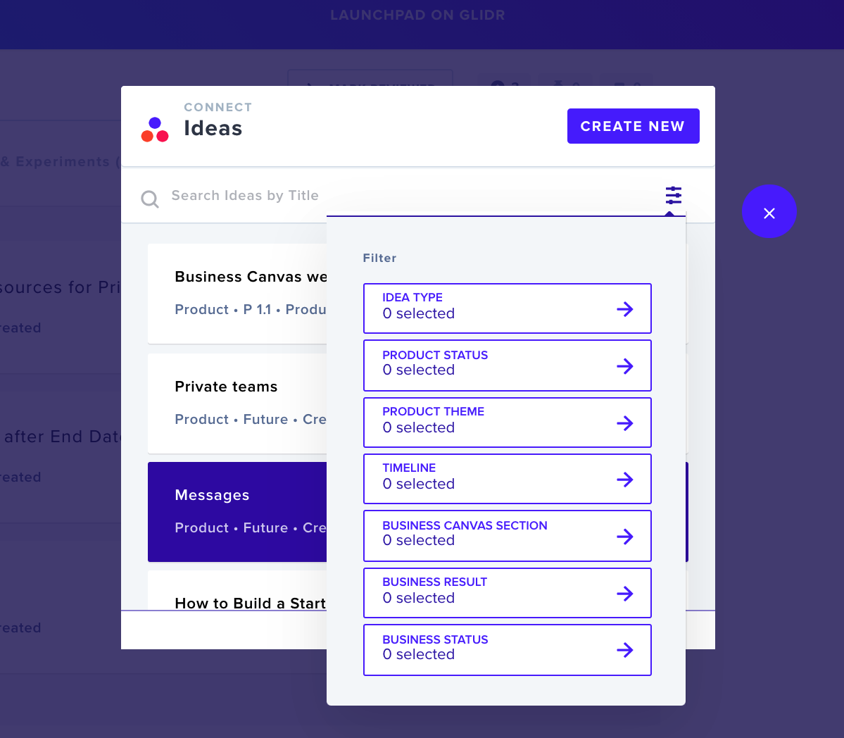 Filtering to connect Interviews and Evidence to Ideas